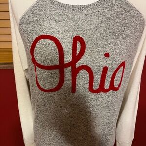 Ohio State Gray and cream Women's Sweater.